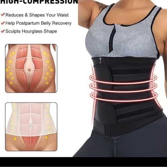 Waist trainer trimmer belt post post partum trainer breathable color black NWOT - Picture 3 of 9